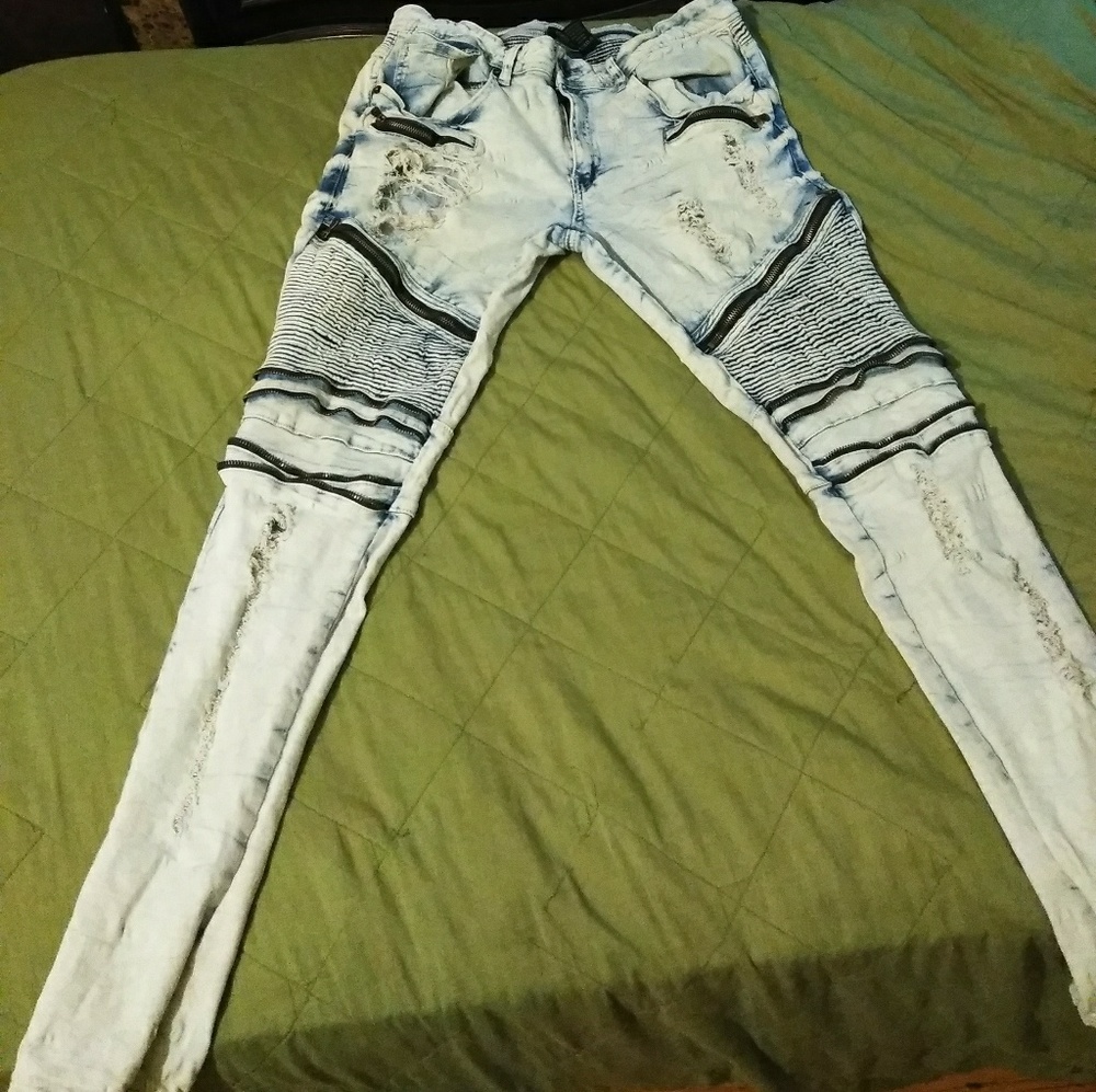 Powdered Blue Skinny Jeans Size 16 (FITTED)